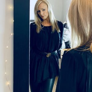 NWT Free People Black Shirt tag as xs fits like M